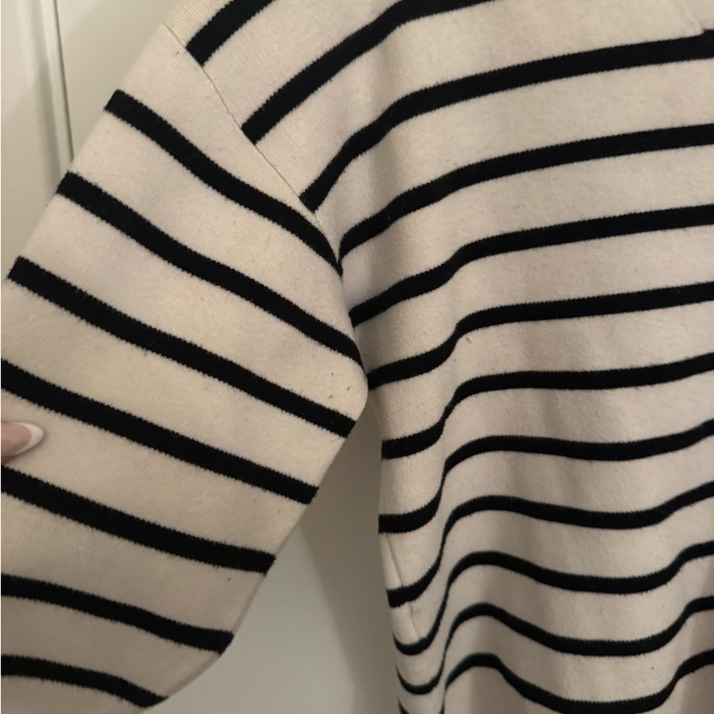 Mango Black and White Striped Knit Top - Picture 3 of 7